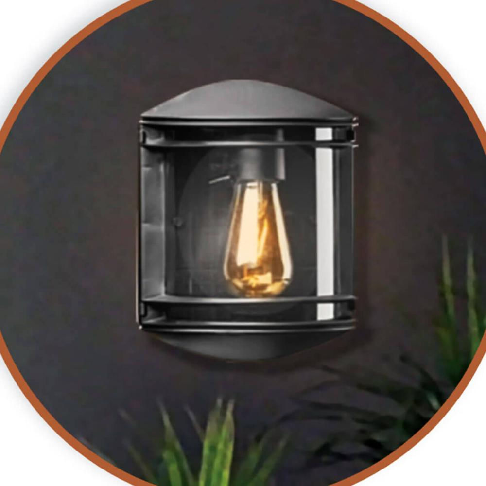 12 Arandelas Elegance Pretas Bivolt 19x25cm Luminárias Parede Dital Lente Transparente