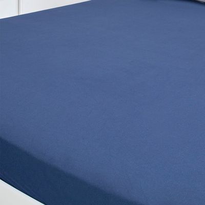 Lençol Portallar Casal Com Elástico Malha 100% Algodão Premiun Classic Azul