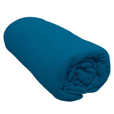 Lençol Portallar Solteiro Com Elástico Malha 100% Algodão Premiun Classic Azul