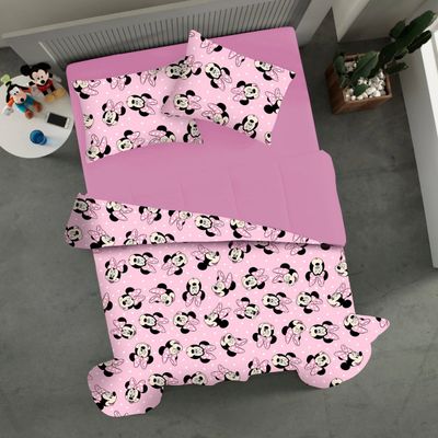 Edredom Portallar Casal Malha 100% Algodão Disney Big Minnie 2,00mx220m Rosa