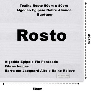 Toalha De Rosto Buettner Algodão Egípcio Nobre 50cmx80cm Aliance Branco