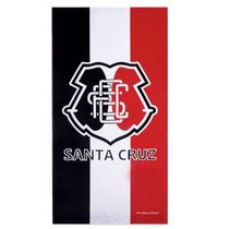 Toalha Praia Buettner Veludo Futebol Brasão Santa Cruz 70cm x 140m Branco