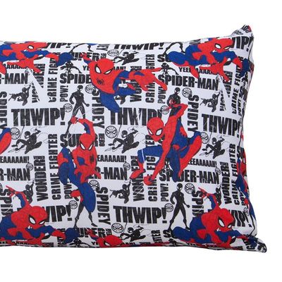 Fronha Portallar Malha Disney Estampada Marvel Spider White 48cmx68cm Branco
