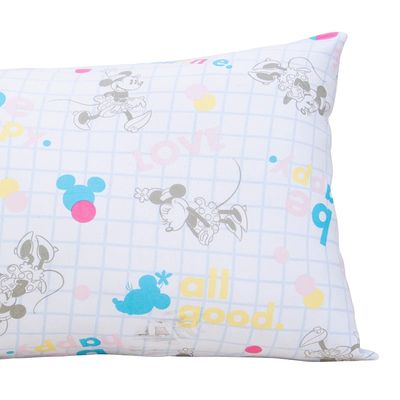 Fronha Portallar Malha Disney Estampada Minnie Be Happy 48cmx68cm Branco