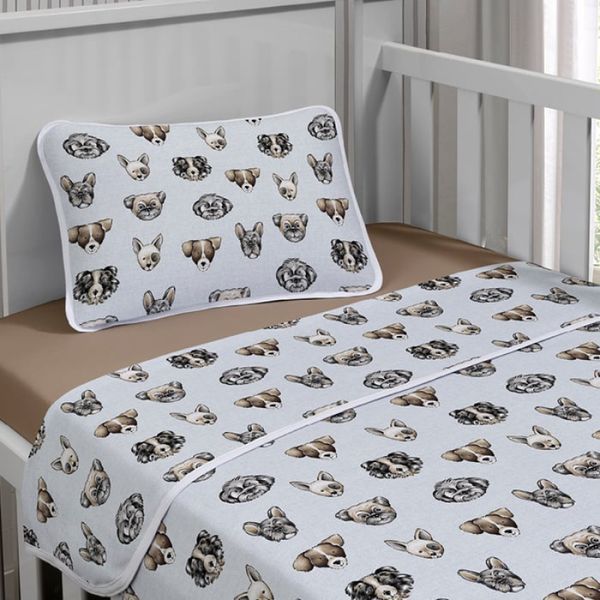 Jogo de Cama Tecebem Mini Cama Malha Estampado Agnes 3 Pçs Trigo