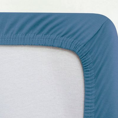 Jogo de Cama Buettner Solteiro Malha Liso 2 Peças Image Azul