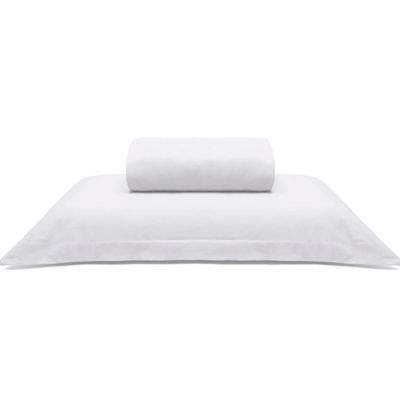 Jogo de Cama Buettner Solteiro Malha Liso 2 Peças Image Branco