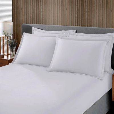 Jogo de Cama Buettner Solteiro Malha Liso 2 Peças Image Branco