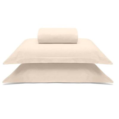 Jogo de Cama Buettner Casal Malha 100% Algodao Liso 3 Peças Image Perola