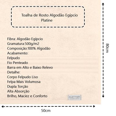 Jogo de Toalha Buettner 5 peças Algodão Egípcio Platine Color Marfim