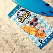 Toalha de Praia Lepper 55% Algodão e 45% Poliéster Dog Surf 70cmx140m Azul