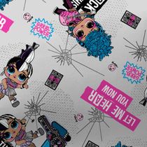 Fronha Portallar Malha Estampada Lol OMG Rock In Roll 48cmx68cm Cinza