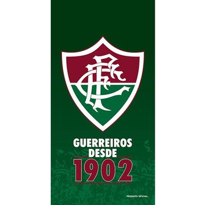 Toalha Praia Buettner Veludo Brasão Fluminense 70cm x 140m Verde