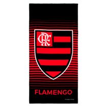 Toalha Praia Buettner Veludo Brasão Flamengo 70cm x 140m Vermelho