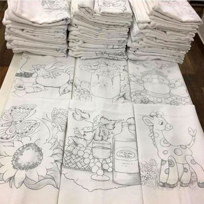 Pano De Prato Lomaer Sacaria Estampado Tradicional 12 Unidades Branco