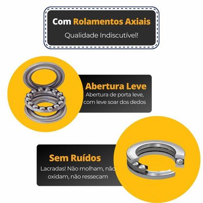 Dobradiça Porta Pado 4030 Inox Escovada Rolamentada 4 Peças