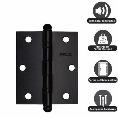 Dobradiça Com Rolamento Concept 3530 Pado Preto Texturizado