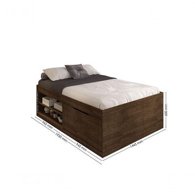 Cama Box Sapateira Vanessa Casal 1,38 Malbec - Framar Móveis