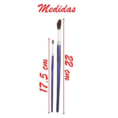 Kit 6 Pincéis Japonês Para Pintura Artística Escolar