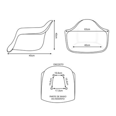 Assento Poltrona Branco Cor: Branco