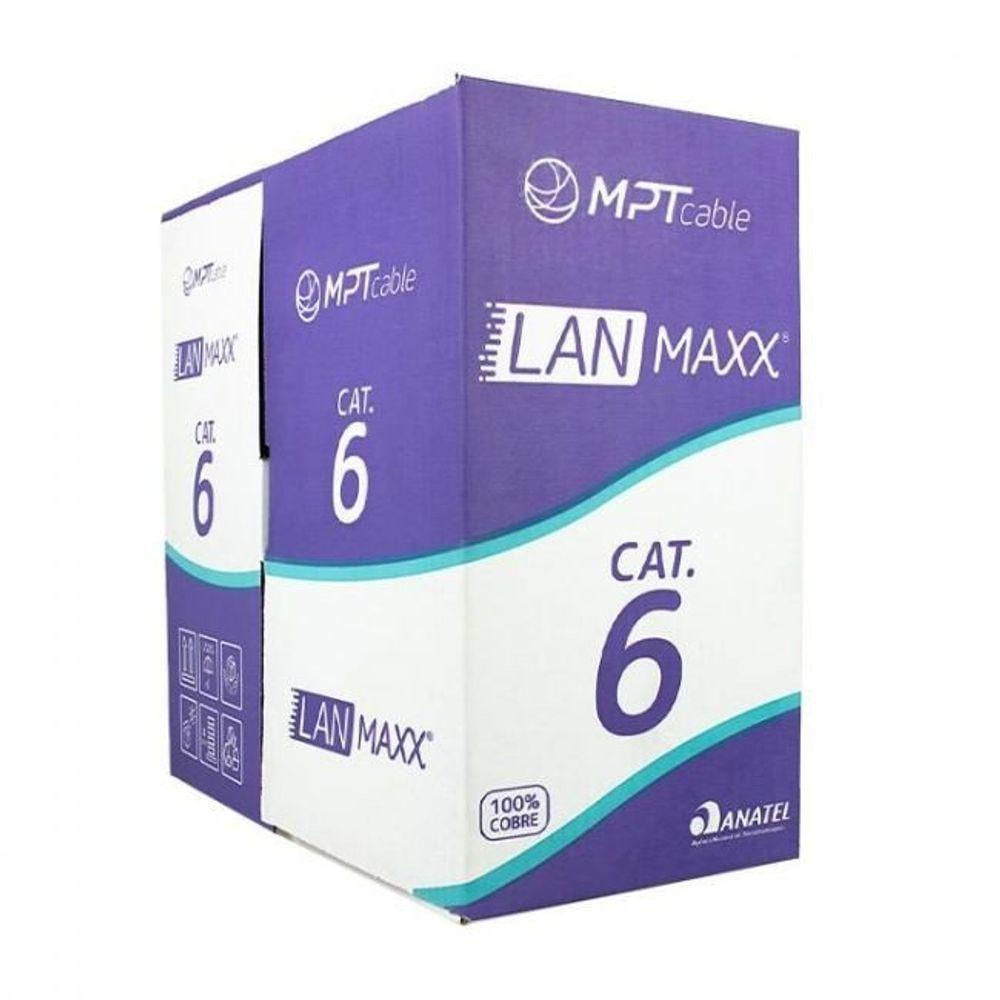 Cabo De Rede Cat 6 Mpt Interno 15 Metros U/utp 4p X 23awg | Azul Com Conectores