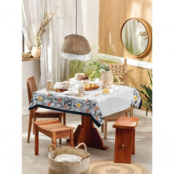 Toalha De Mesa Retangular Teka 6 Lugares Basic Nuance