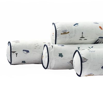 Kit Para Berço Jogo De Lençol Com Rolinhos 100% Algodão 7 Peças - Pequeno Navegante
