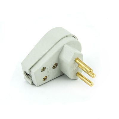 Plug Macho Tomada Elétrica 10a 90 Graus - Branco
