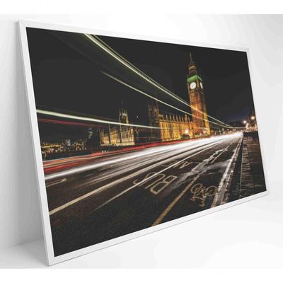 Quadro Relógio De Londres 90x60 Cm Vidro Impresso