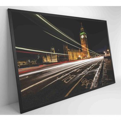 Quadro Relógio De Londres 90x60 Cm Vidro Impresso
