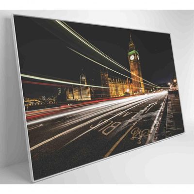 Quadro Relógio De Londres 90x60 Cm Vidro Impresso