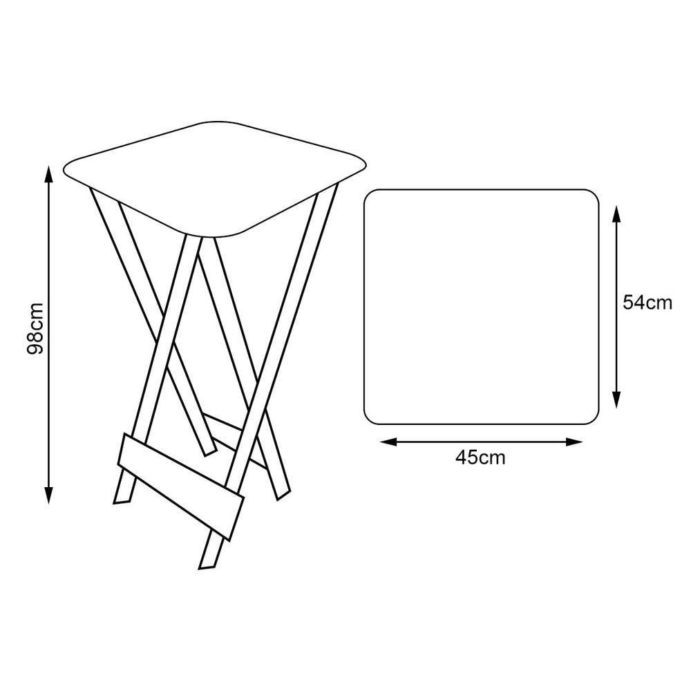 Jogo De Mesa Bistro Com 4 Cadeiras Dobravel Preto Cor: Preto