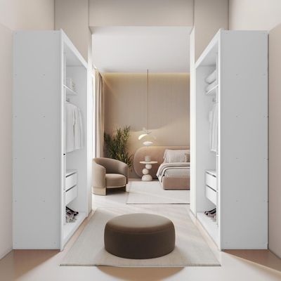 Closet Solteiro Premium 4 Gavetas Branco Amoudi Móveis Branco