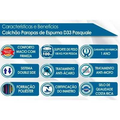Conjunto Box Queen: Colchão Espuma Paropas D33 Pasquale Wave Clean + Base Crc Suede Clean (158x198)