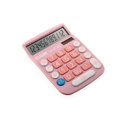 Calculadora De Mesa 12 Digitos Rosa Mv-4130 Elgin