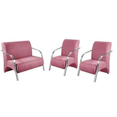 Conjunto Sevilha 2 Poltronas 1 Lugar e 2 Lugares Suede