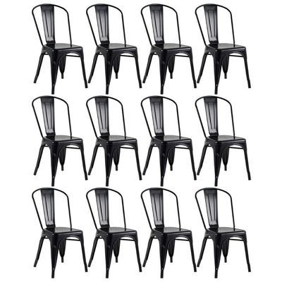 Kit 12 Cadeiras Iron Tolix - Preto