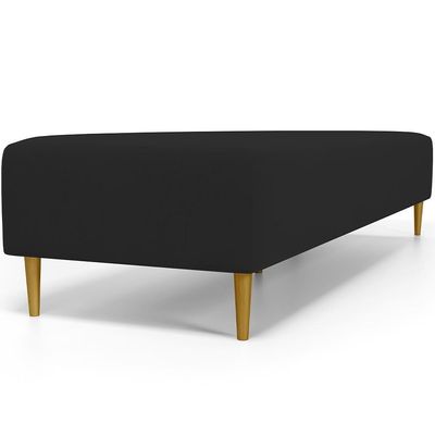 Kit 02 Puffs Decorativo Sala De Estar Bali W01 Pés Palito 170x60cm Suede Preto - Lyam Decor