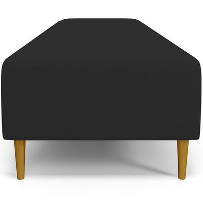 Kit 02 Puffs Decorativo Sala De Estar Bali W01 Pés Palito 170x60cm Suede Preto - Lyam Decor
