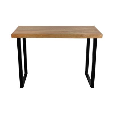 Aparador Hall De Entrada Industrial 220cm Em Madeira E Base Ferro Preto Preto