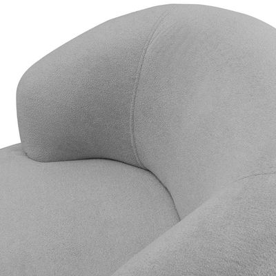 Poltrona Giratória Sala De Estar Living Orgânico Carmen F04 Bouclê Cinza - Lyam Decor