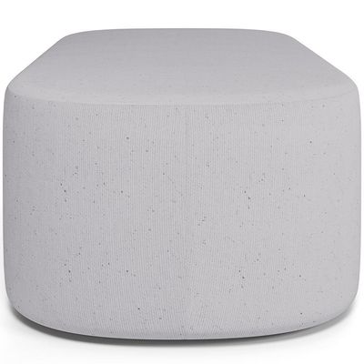 Kit 02 Puffs Decorativos Orgânicos Para Living Quarto 140cm Doha W01 Linho Cinza - Lyam Decor