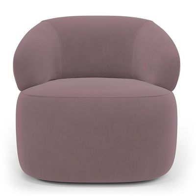 Poltrona Orgânica Giratória Living Glee Veludo Rosê - Desk Design