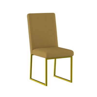 Kit 4 Cadeiras De Jantar Com Base De Ferro Dourado – Balaqui Cor:capuccino Capuccino