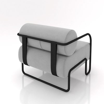 Poltrona Sala De Estar Industrial Preto Kit 2 Ameli Veludo Cinza K01 - D'rossi