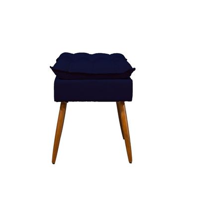 Puff Decorativo Pés Palito Opala Sala Balaqui Decor Cor:azul Marinho