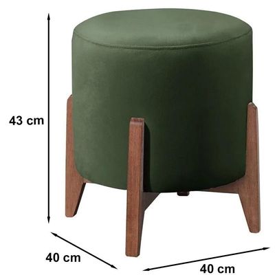 Kit 2 Puff Puf Sala Lhor Veludo Verde Rm Verde