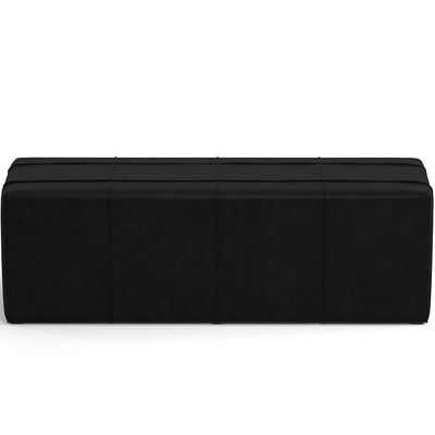 Puff Decorativo Living Sala De Estar 195 Cm Roma W01 Couríssimo Preto - Lyam