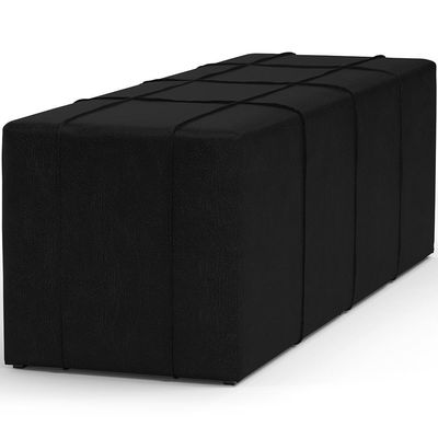 Puff Decorativo Living Sala De Estar 195 Cm Roma W01 Couríssimo Preto - Lyam