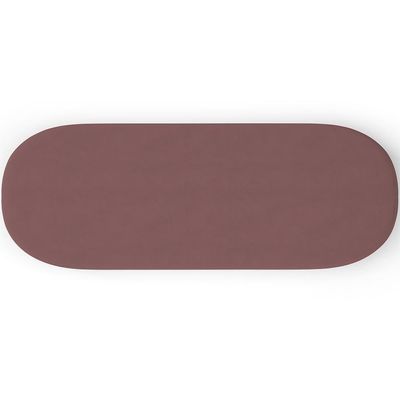 Puff Decorativo Orgânico Para Living Quarto 160cm Doha W01 Suede Rosê - Lyam Decor
